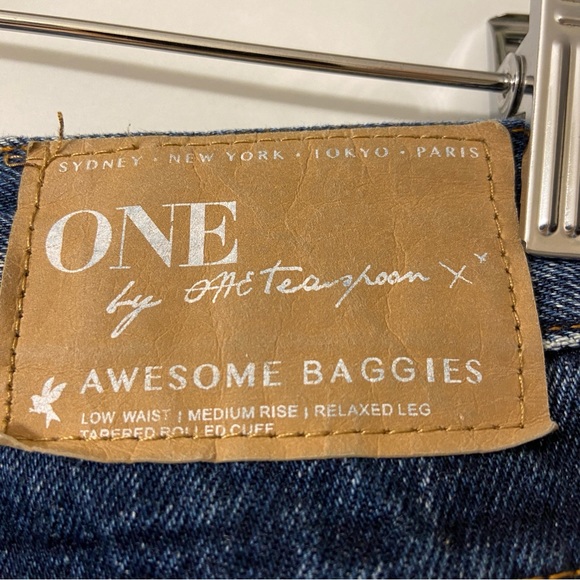 One Teaspoon Awesome Baggies Blue Distressed Jeans 27 - Picture 7 of 12